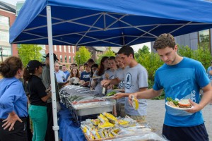 The Husky WOW Barbecue on Fairfield Way had something for everyone ... including gluten free and vegetarian selections. (Ariel Dowski'14 (CLAS)/UConn Photo)