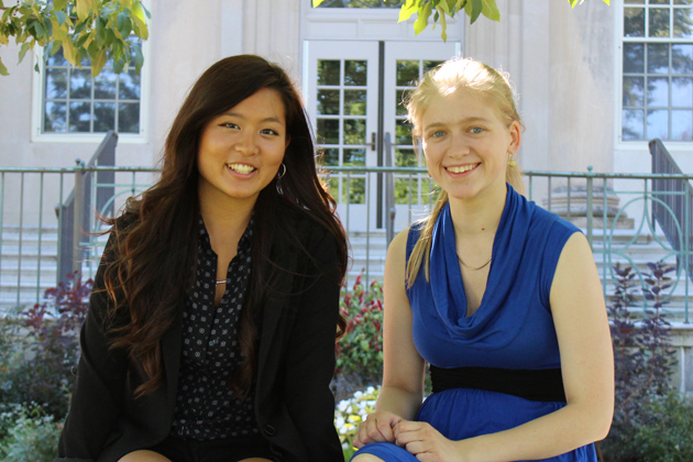 This summer, Sharon Hwang, a senior human rights and international relations double major (left), and Molly Rockett, a junior political science major, participated in internships spearheaded by UConn alumni in the nation’s capital, Washington D.C. ( Samantha Ruggiero '14 (CLAS)/UConn Photo)