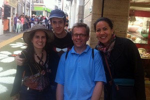 With a group of friends in Sitges, Spain.