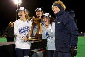 Champions on and off the field: the field hockey team won both an NCAA title and a Public Recognition Award. (Keith Lucas for UConn)