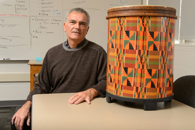 Ed Large, professor of psychology, uses sophisticated mathematical techniques and brain scanning to study how humans process music, especially rhythm. (Peter Morenus/UConn Photo)