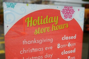 Thanksgiving holiday hours