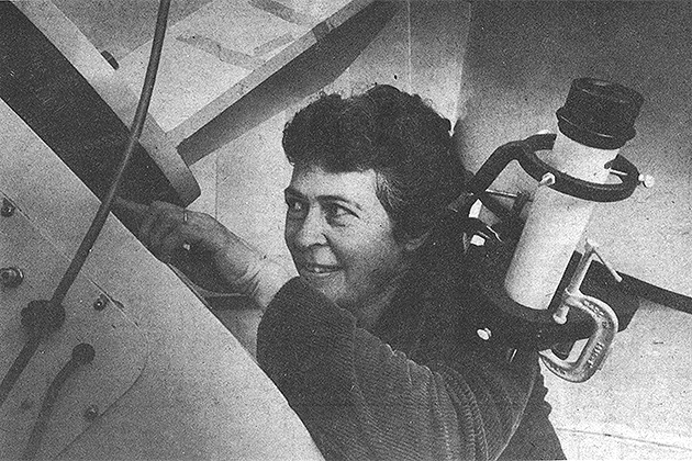 Peterson was featured in a Jan. 31, 1980 article in the UConn Advance newspaper, where she was commended for her 'stick-to-it-iveness' in successfully pursuing the installation of a new off-campus observatory on East Road in Storrs. That same quality has enabled her to complete more than 45 years as a faculty member at UConn. (Bob Pugliese/UConn file photo)