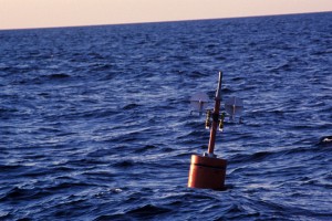 A sensor node deployed in the Atlantic Sea during a test in 2010. (Zheng Peng/UConn Photo)