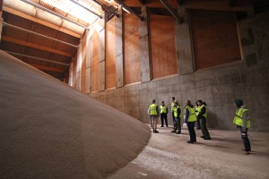 Students saw the inside of a large storage building during a tour of a fertilizer plant at the Farmers Cooperative Company in Farnhamville, Iowa. (Photo courtesy of Tom Morris)