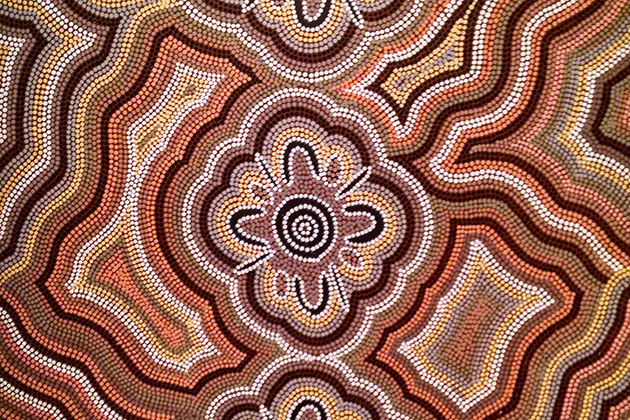 Detail from Ancestral Woman Dreaming 1990, acrylic on canvas, Colin Tjapanangka Dixon