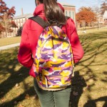 Students backpacks on  Nov. 3, 2015. (Sean Flynn/UConn Photo)