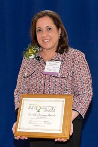 Dr. Annabelle Rodriguez-Oquendo accepts a Women of Innovation Award from the Connecticut Technology Council. (Photo provided by the Connecticut Technology Council)