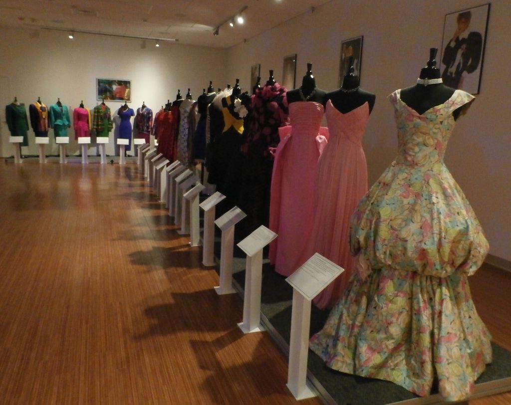 A collection of formal wear from the 1980s is part of the Jorgensen Gallery exhibition.
