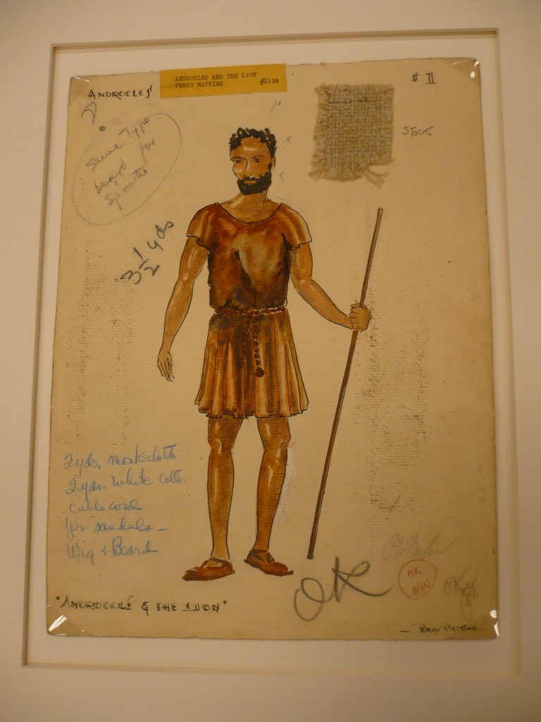 Original costume design by Perry Watkins for Harlem Negro Unit's Androcles and the Lion.