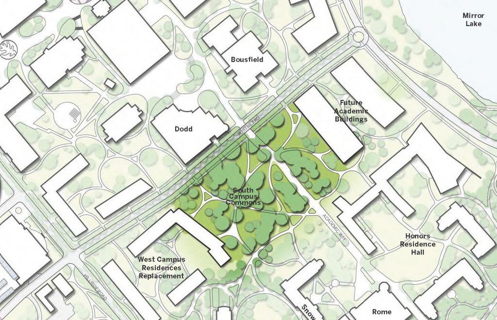 Graphic from the Campus Master Plan, showing the location of the South Campus Commons.