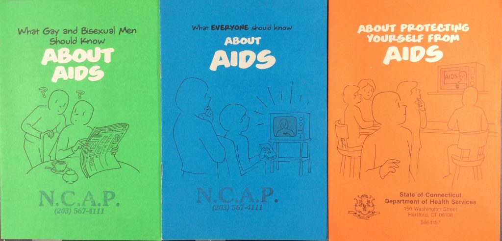 State of Connecticut Department of Public Health AIDS information brochures, 1988.