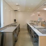 The kitchen in Putnam Refectory, like other UConn Dining Services facilities, uses EnergyStar equipment to conserve energy.