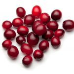 Batch of cranberries on white