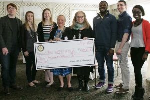 The Auxiliary contributed $2,500 to a $4,000 award from the Farmington Rotary Club to provide a travel funds for Artists for World Peace that will enable three UConn dental students to do mission work in Tanzania next year. (Photo provided by Irene Engel)