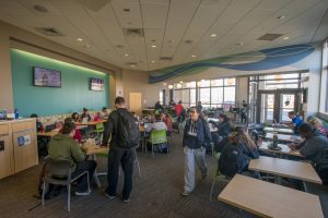Students studying in the Student Center at the Avery Point campus on Nov. 18, 2016. (Sean Flynn/UConn Photo)