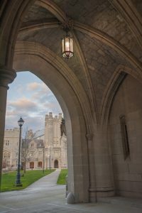 Archway at UConn School of Law. (Sean Flynn/UConn Photo)