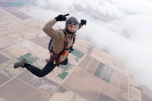 Nick Jayakar '19 (ENG), a member of the UConn Skydiving team on Jan. 3, 2017. (Supplied by Douglas Hendrix)