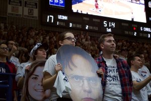 Fans packed Gampel Pavilion to watch UConn Women's Basketball win its 100th game. (Jack Templeton/UConn Photo)