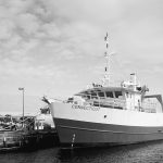 The Research Vessel Connecticut berthed at the Avery Point campus marina in 1999, when it was still new. (Peter Morenus/UConn File Photo)