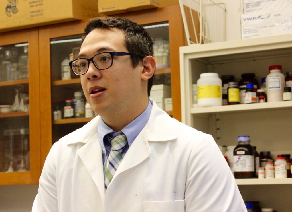 Brett Chen '18 Pharm.D. says his experience in Kendall's lab has been invaluable. (Sheila Foran/UConn Photo)