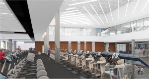 Architectural rendering of the inside of the Recreation Center.