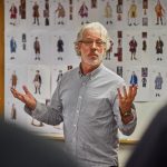 Terrence Mann, artistic director of the Connecticut Repertory Theatre Nutmeg Summer Series, leads a rehearsal of "1776" at the Drama-Music Building. (Peter Morenus/UConn Photo)
