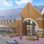 The exterior of the renovated UConn Bookstore on Hillside Road. (Rendering by Barnes & Noble College)