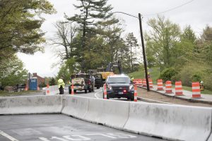 Construction along North Eagleville road on May 15, 2017. (Sean Flynn/UConn Photo)