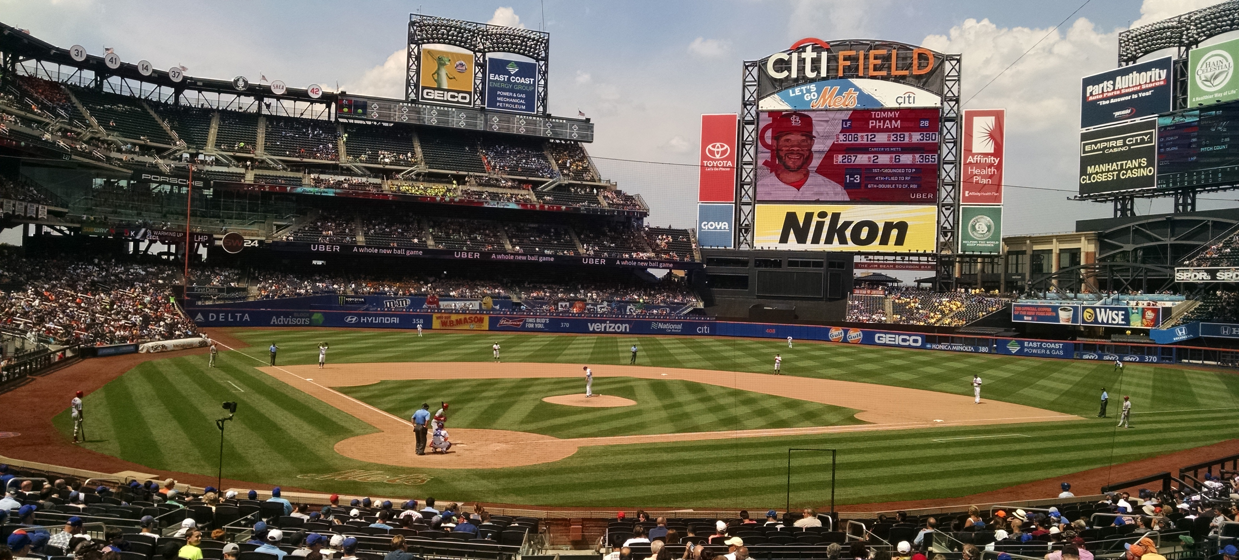 The New York Mets play against the St. Louis Cardinals at Citi Field in New York City on July 20, 2017. (Kenneth Best/UConn Photo)