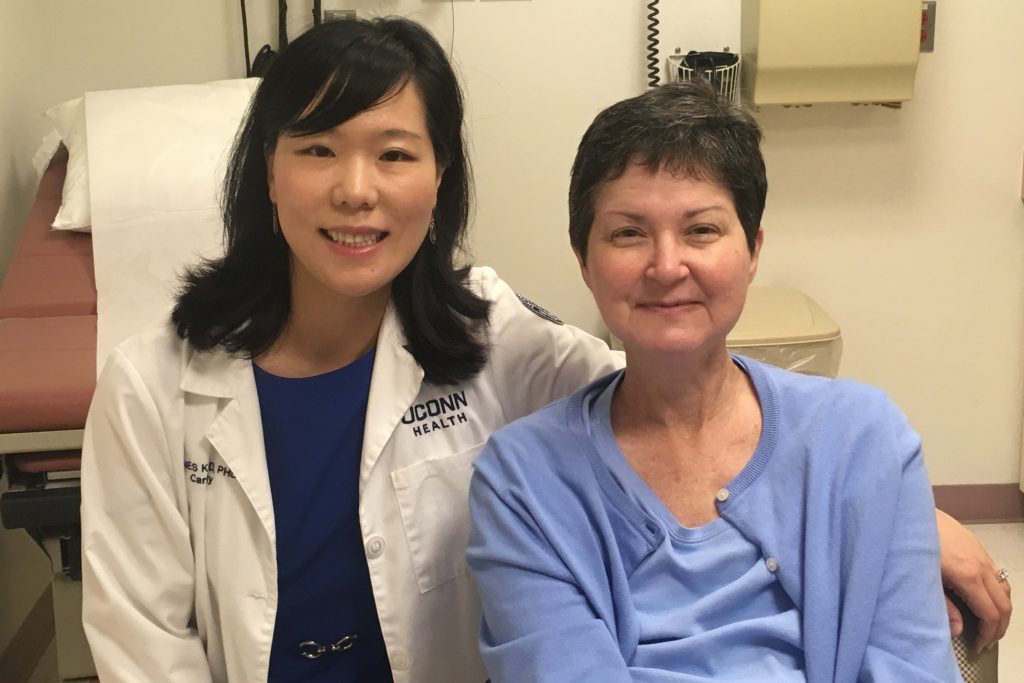 Dr. Agnes Kim and Karen Zucker. (Lauren Woods/UConn Health Photo)