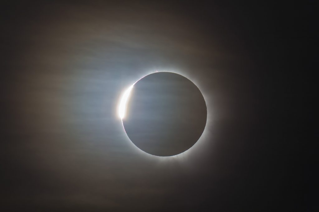 The diamond ring is one of the special effects that may be viewed during a total solar eclipse, as seen here in Queensland, Australia, on Nov. 14, 2012. (Getty Images)