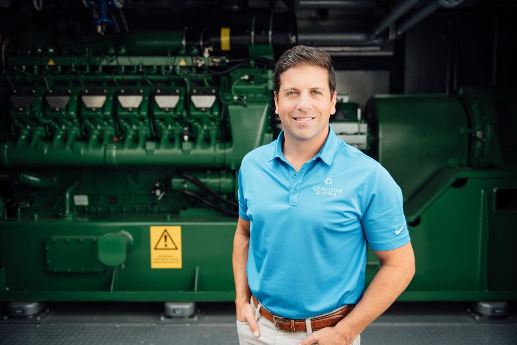 UConn alumnus Brian Paganini '03 (BUS) designed and runs ‘Quantum Biopower,’ Connecticut’s first food waste-to-energy facility. (Nathan Oldham/UConn Photo)