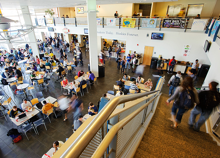 A view of the food court at the Student Union. - UConn Today
