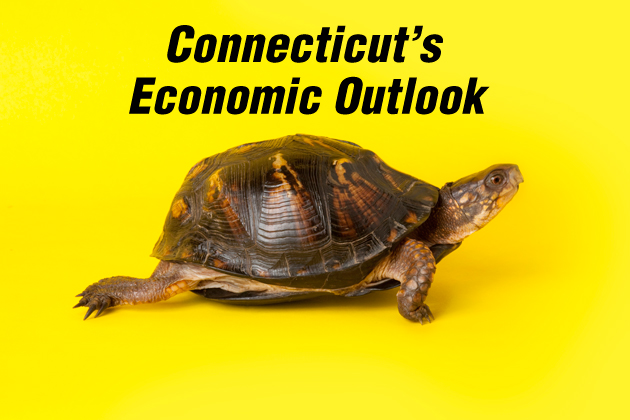 A turtle symbolizes the slow growth forecast by the latest Connecticut Economic Outlook.