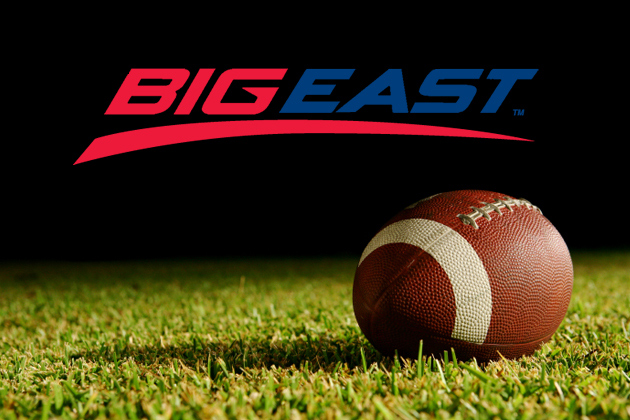 Big East logo with football on field