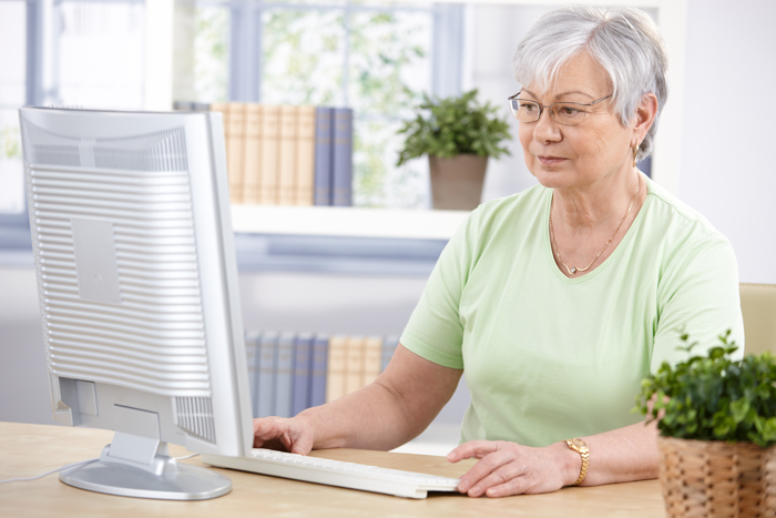 Older woman at computer