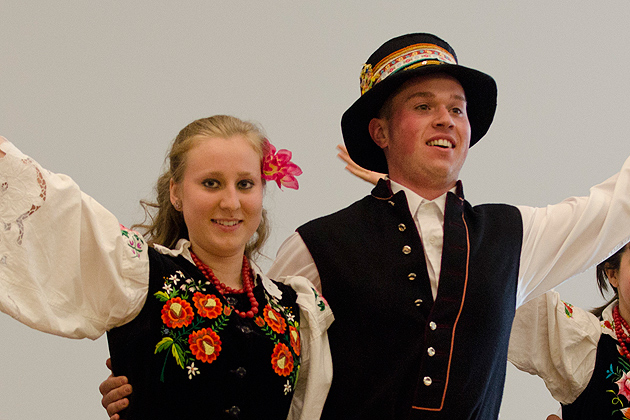 Members of the UConn Polish Society dance at the 42nd Annual Worldfest held in the Student Union ballroom on March 24, 2012. (Ariel Dowski/UConn Photo)