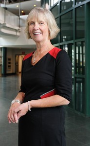 Brid Grant stands outside the Music Library on April 24, 2012. (Peter Morenus/UConn Photo)