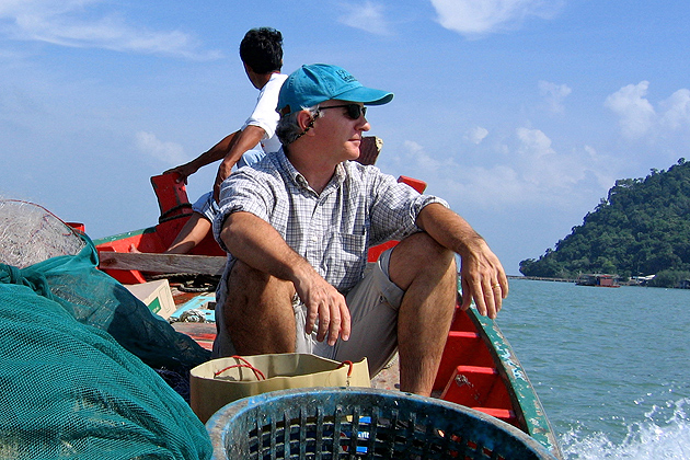 Robert Pomeroy is professor of agricultural and resource economics at Avery Point and world-renowned expert on small-scale fisheries management and policy. Here he is conducting research in Trang province, Andaman Sea, Thailand.