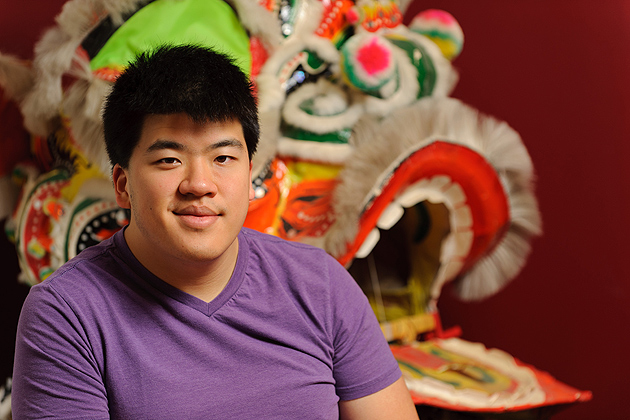 Brian Yu '13 (BUS) at the Asian American Cultural Center on April 18, 2012. (Peter Morenus/UConn Photo)