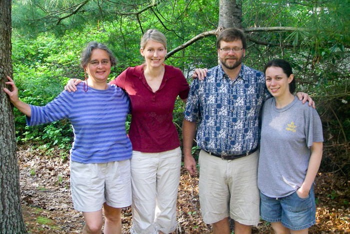 Laurinda Jaffe, Linda Rice, Dave Carroll, and Rachael Norris at a Frontiers in Reproduction class in Woods Hole, Mass. (Photo provided by Linda Rice)