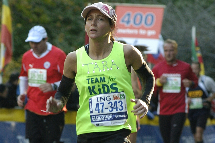 Tara Zink running in the New York City Marathon