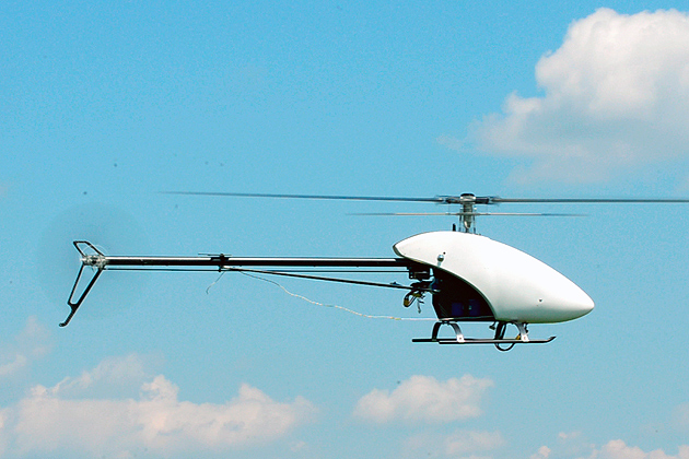 An autonomous unmanned vehicle on a test flight over Horsebarn Hill.