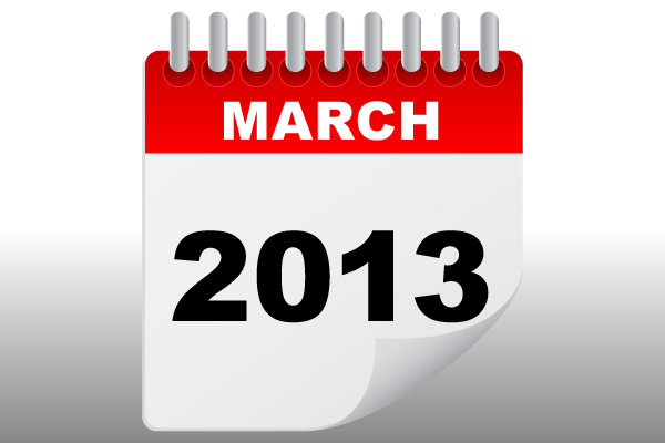 March 2013 calendar