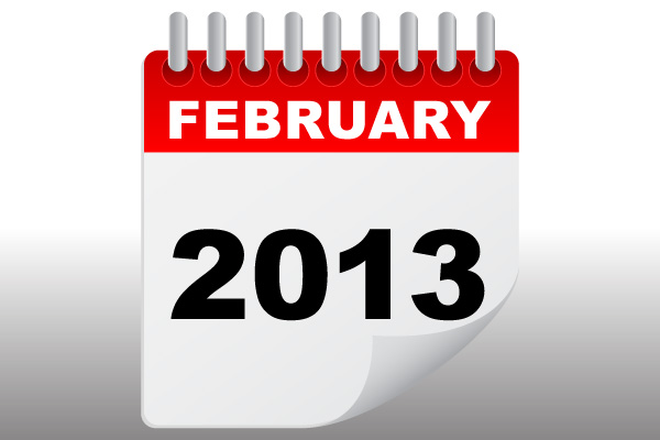 February 2013 calendar