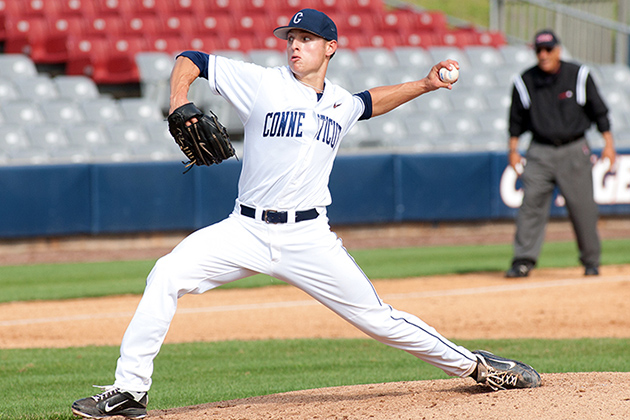 Junior left-hander Anthony Marzi'14 (CLAS) is expected to lead the pitching staff. (Steve Slade '89 (SFA) for UConn)