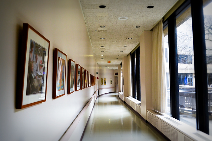 Main Corridor, first floor, in John Dempsey Hospital