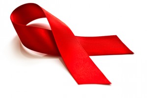 Aids ribon on a white background
