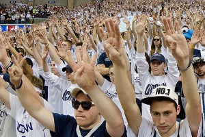 UConn basketball game fans. (Peter Morenus/UConn Photo)